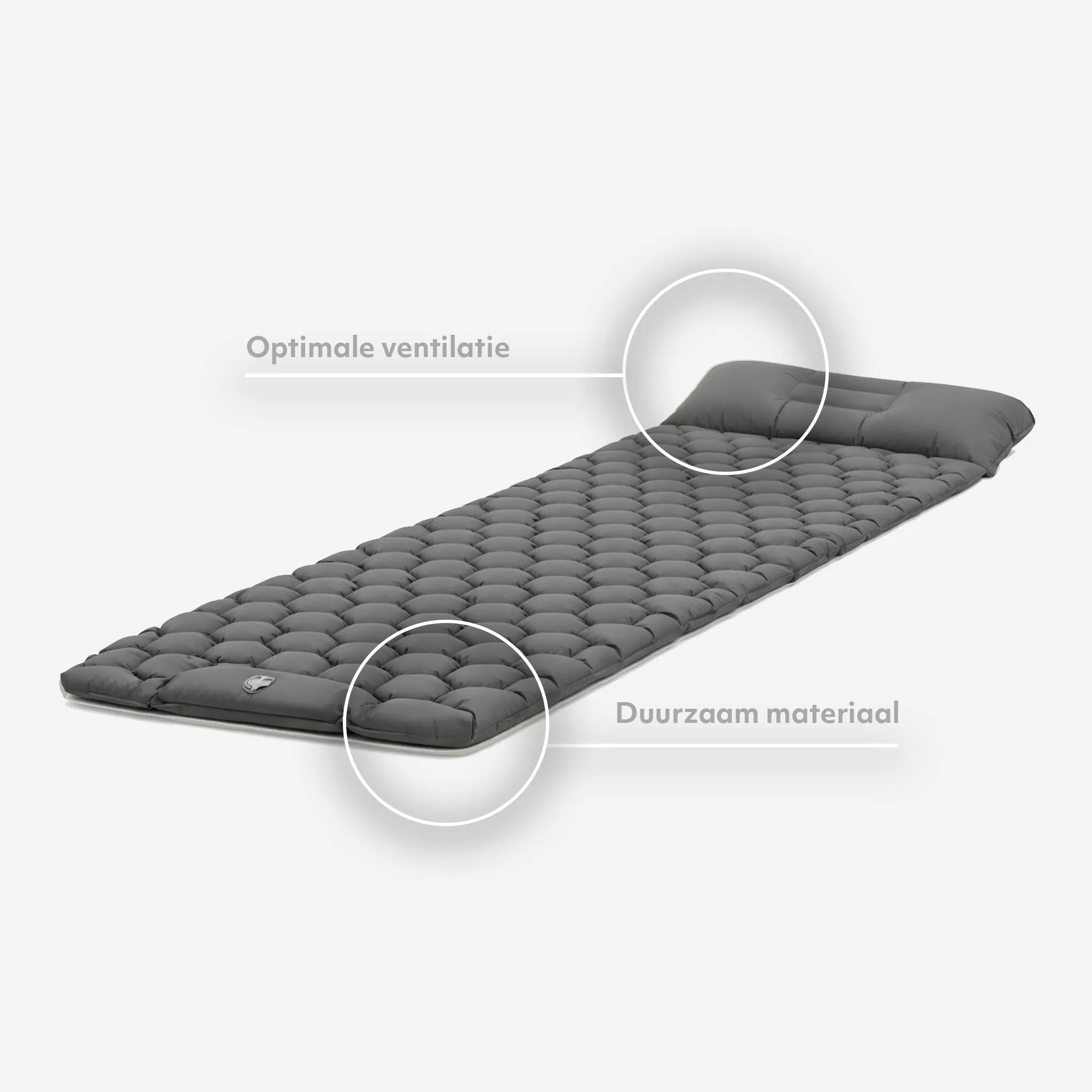 Deryan Air Bed - Luchtbed Kamperen - Inclusief tas - grijs