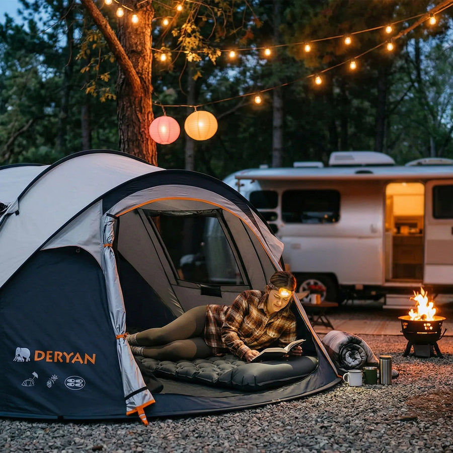 Deryan Air Bed - Luchtbed Kamperen - Inclusief tas - grijs