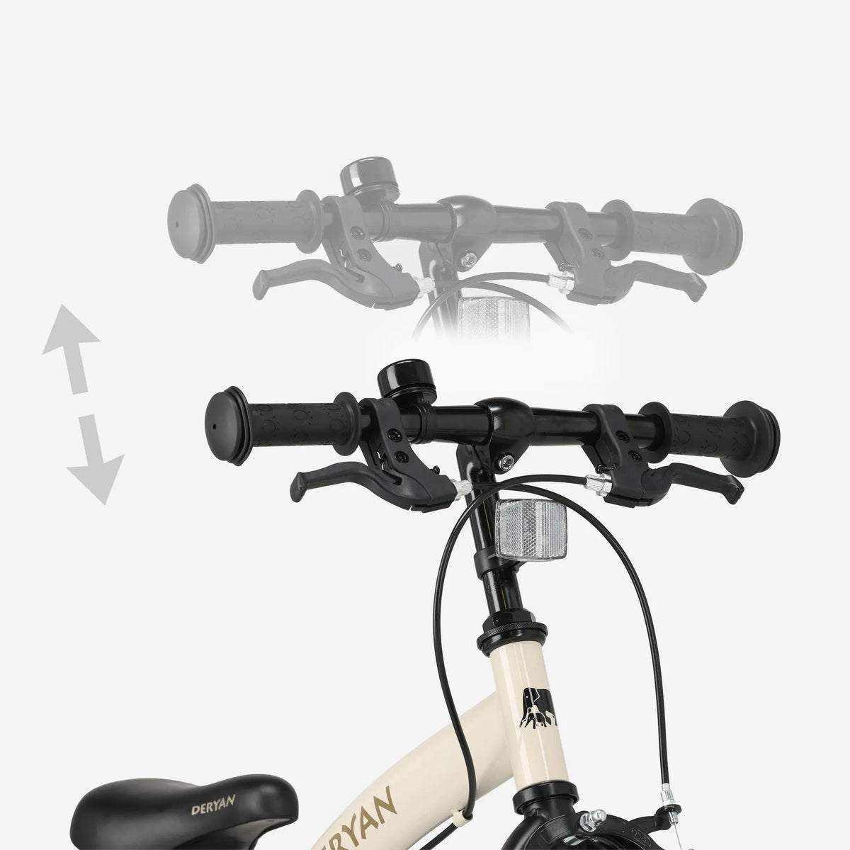 Luxe Kinderfiets 14 inch - 3 in 1 - loopfiets Sand
