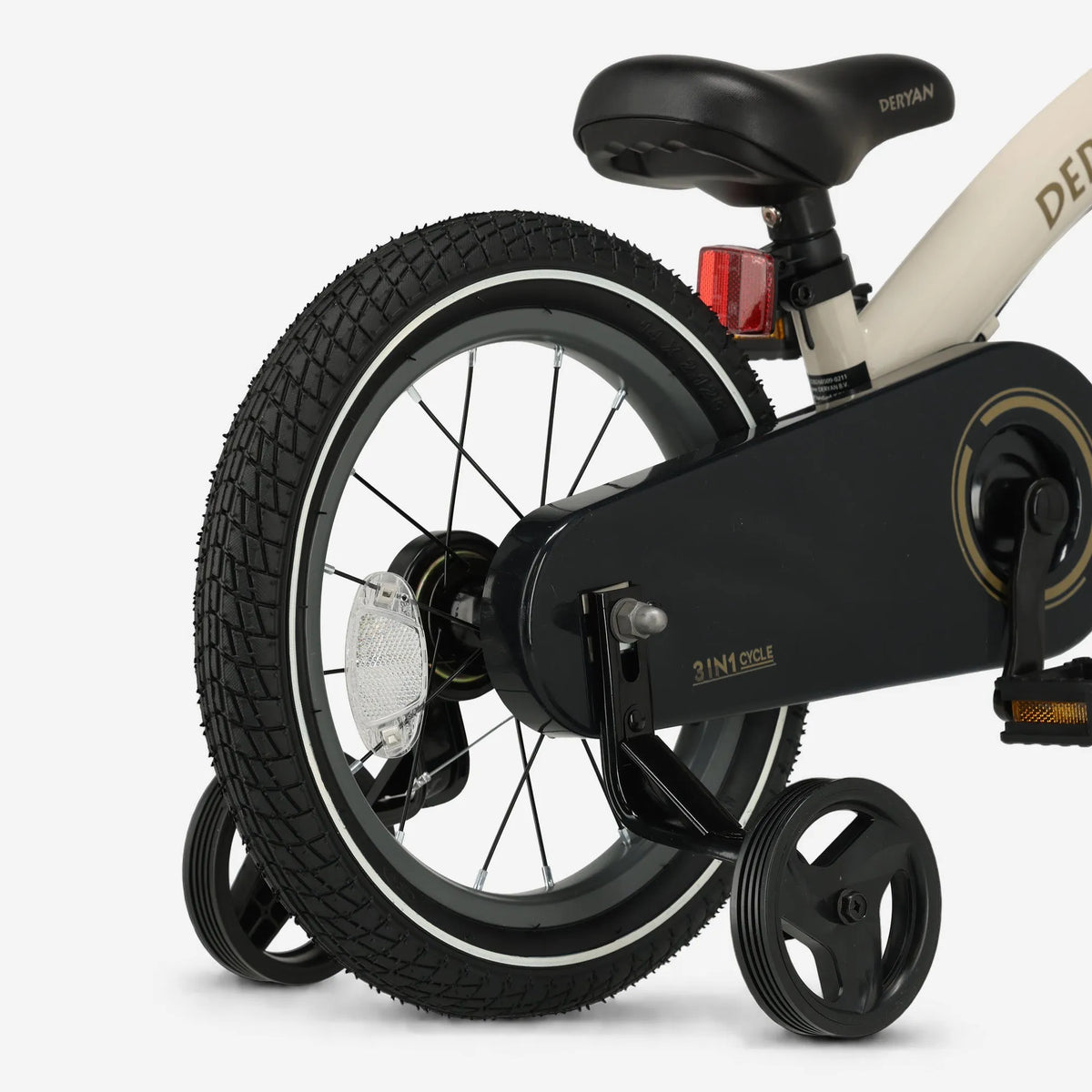 Luxe Kinderfiets 14 inch - 3 in 1 - loopfiets Sand