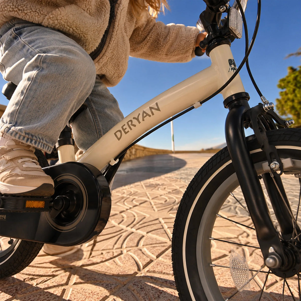 Luxe Kinderfiets 14 inch - 3 in 1 - loopfiets Sand