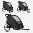 Luxe Fietskar 3-in-1 Wandelwagen en Jogger - Zwart