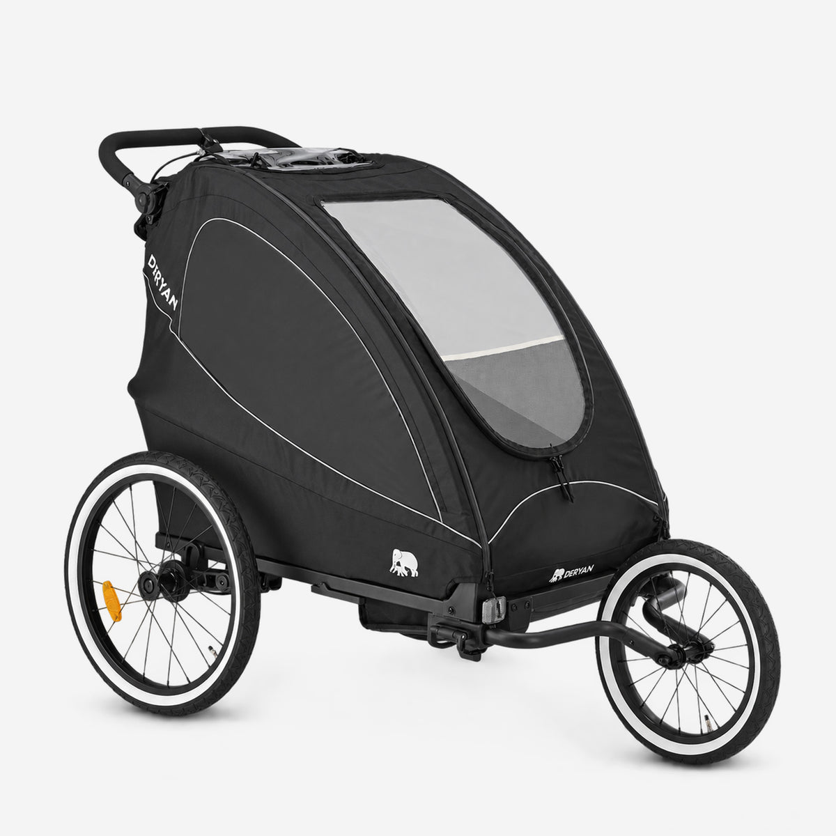 Luxe Fietskar 3-in-1 Wandelwagen en Jogger - Zwart