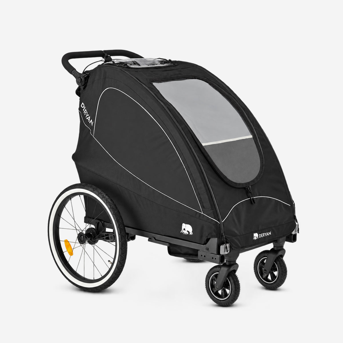 Luxe Fietskar 3-in-1 Wandelwagen en Jogger - Zwart