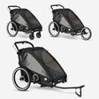 Luxe Fietskar V2 - Wandelwagen - Hardloopkinderwagen Zwart