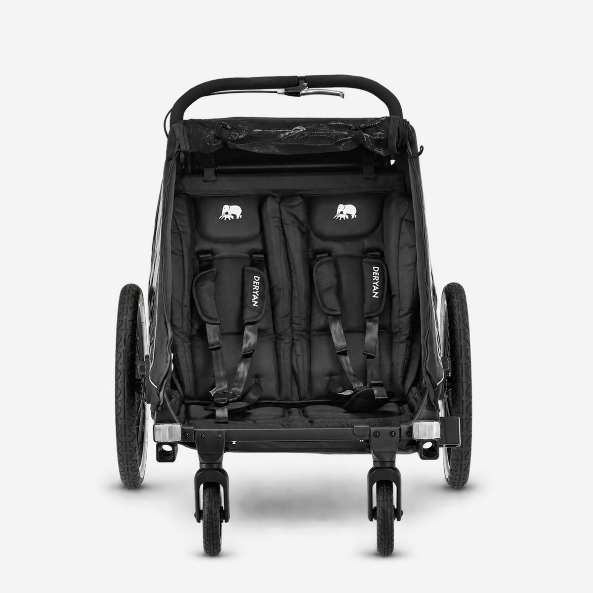 Luxe Fietskar V2 - Wandelwagen - Hardloopkinderwagen Zwart