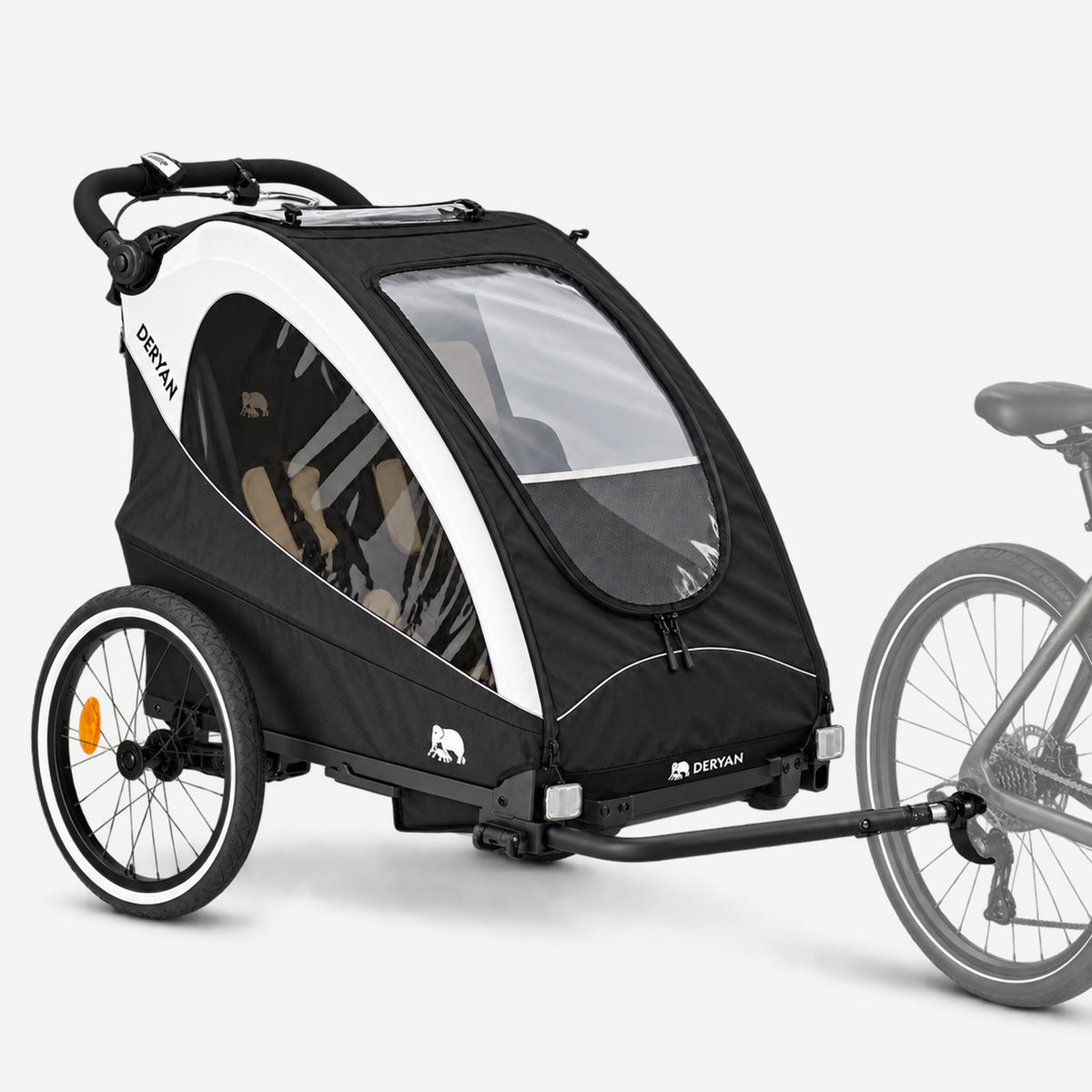 Luxe Fietskar 3-in-1 Wandelwagen en Jogger - Zwart/Cream
