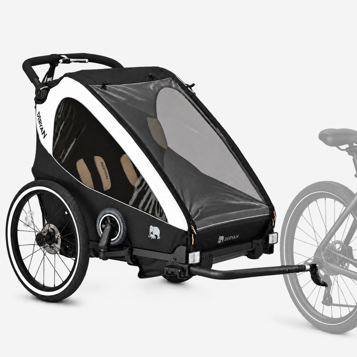 Luxe Fietskar V2 - Wandelwagen - Hardloopkinderwagen Cream