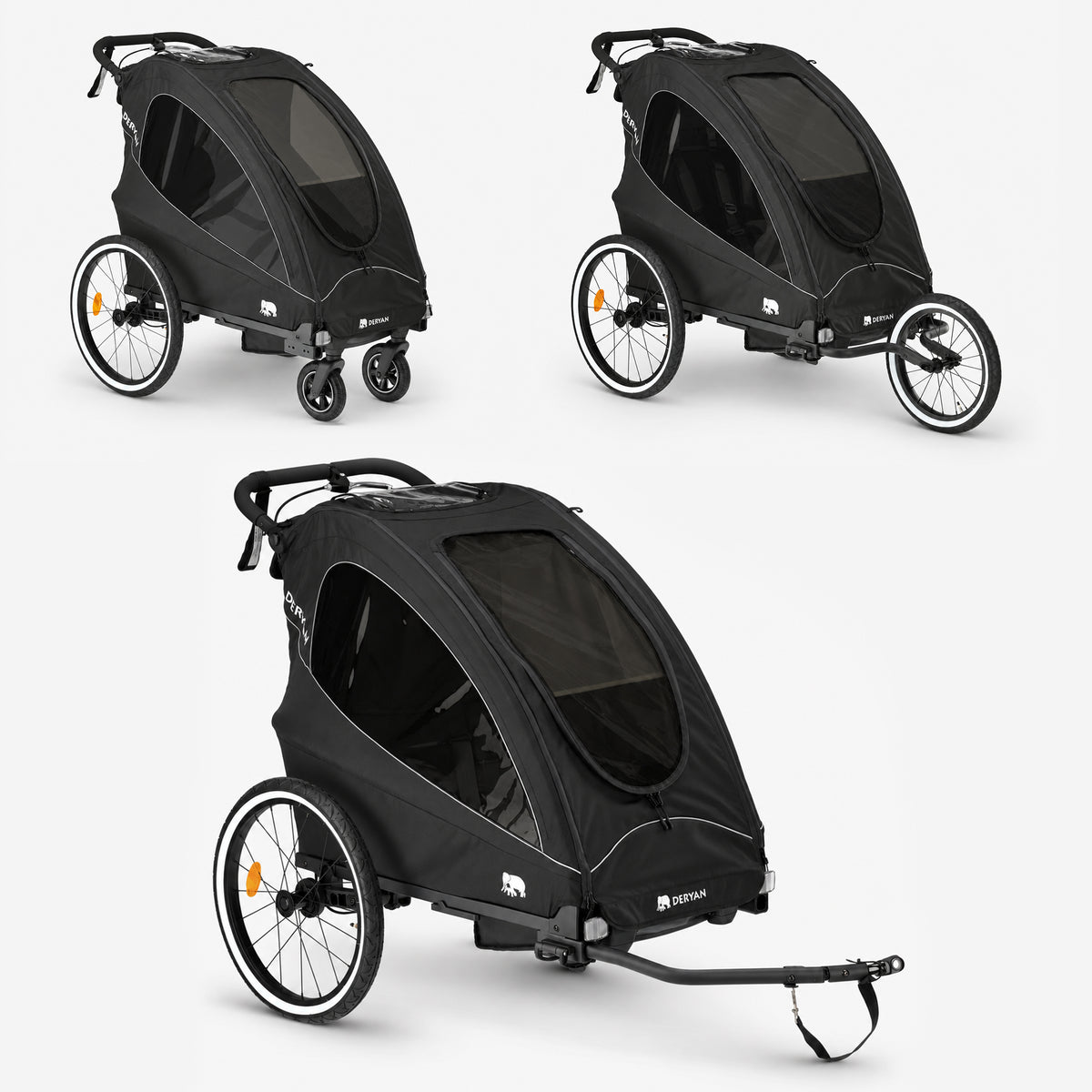 Luxe Fietskar 3-in-1 Wandelwagen en Jogger - 1 Persoons