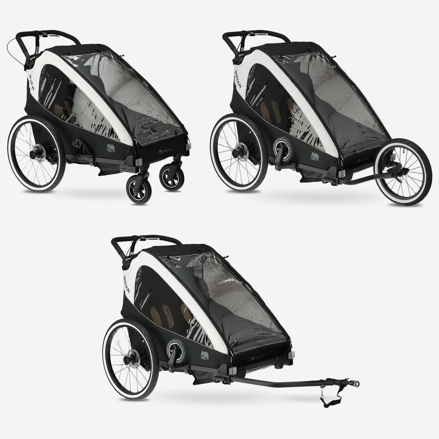 Luxe Fietskar V2 - Wandelwagen - Hardloopkinderwagen Cream