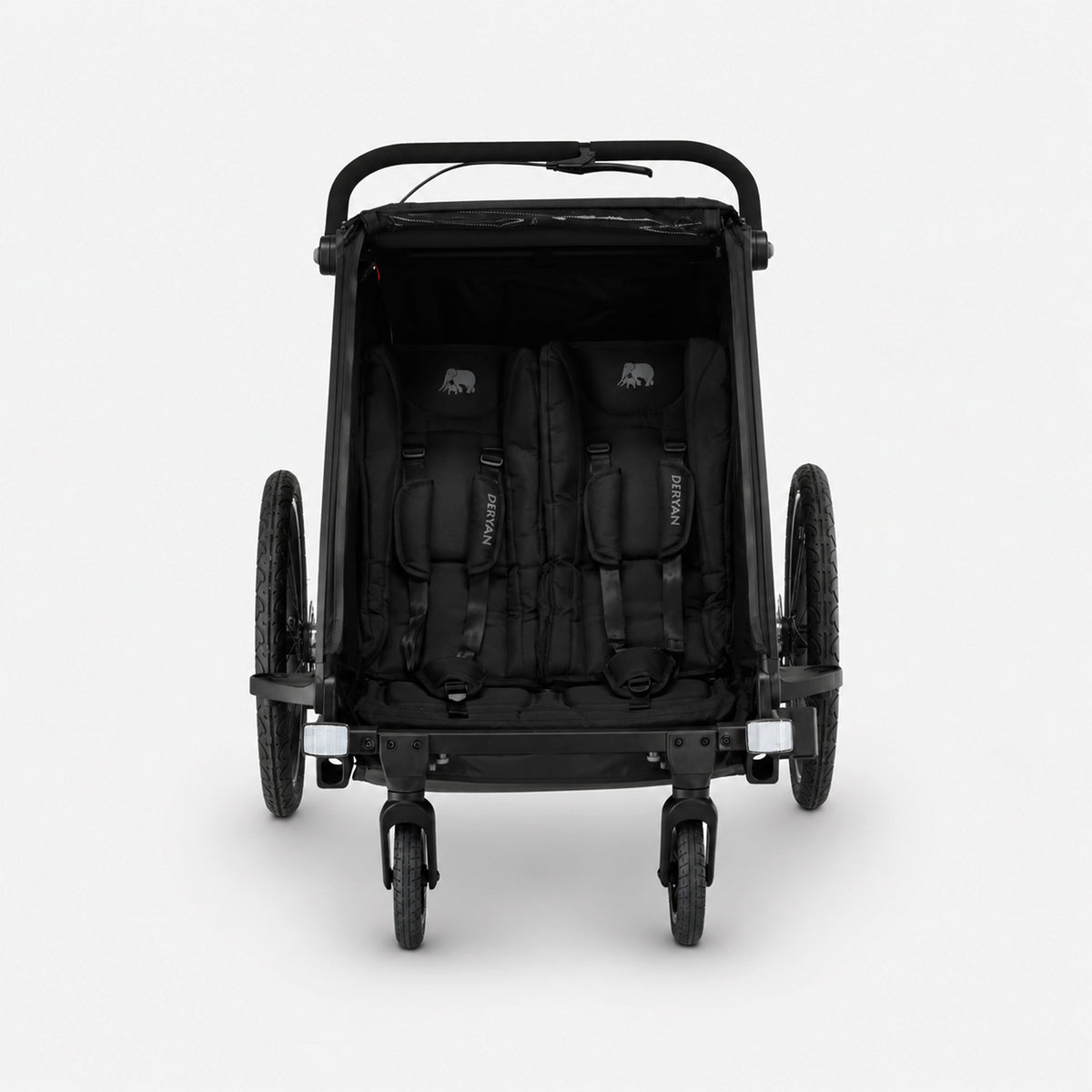 Luxe Fietskar V3 - 3-in-1 - Wandelwagen - Hardloopkinderwagen Zwart