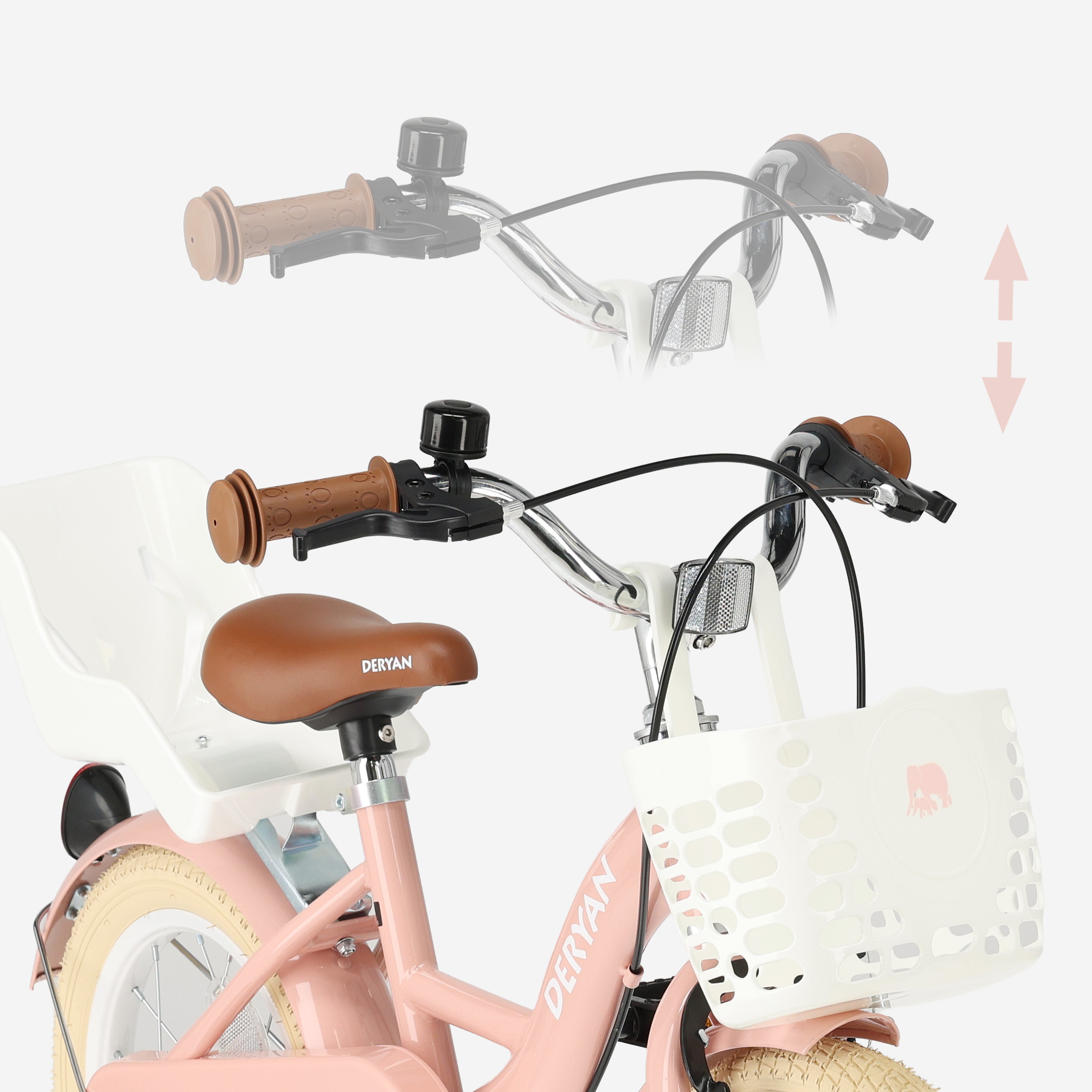Zoey kinderfiets met mandje 12 inch - Roze