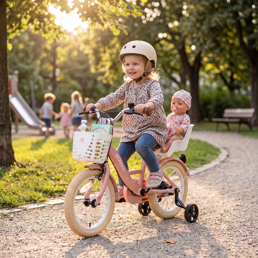 Zoey Meisjesfiets kinderfiets 14 inch met mandje - Roze
