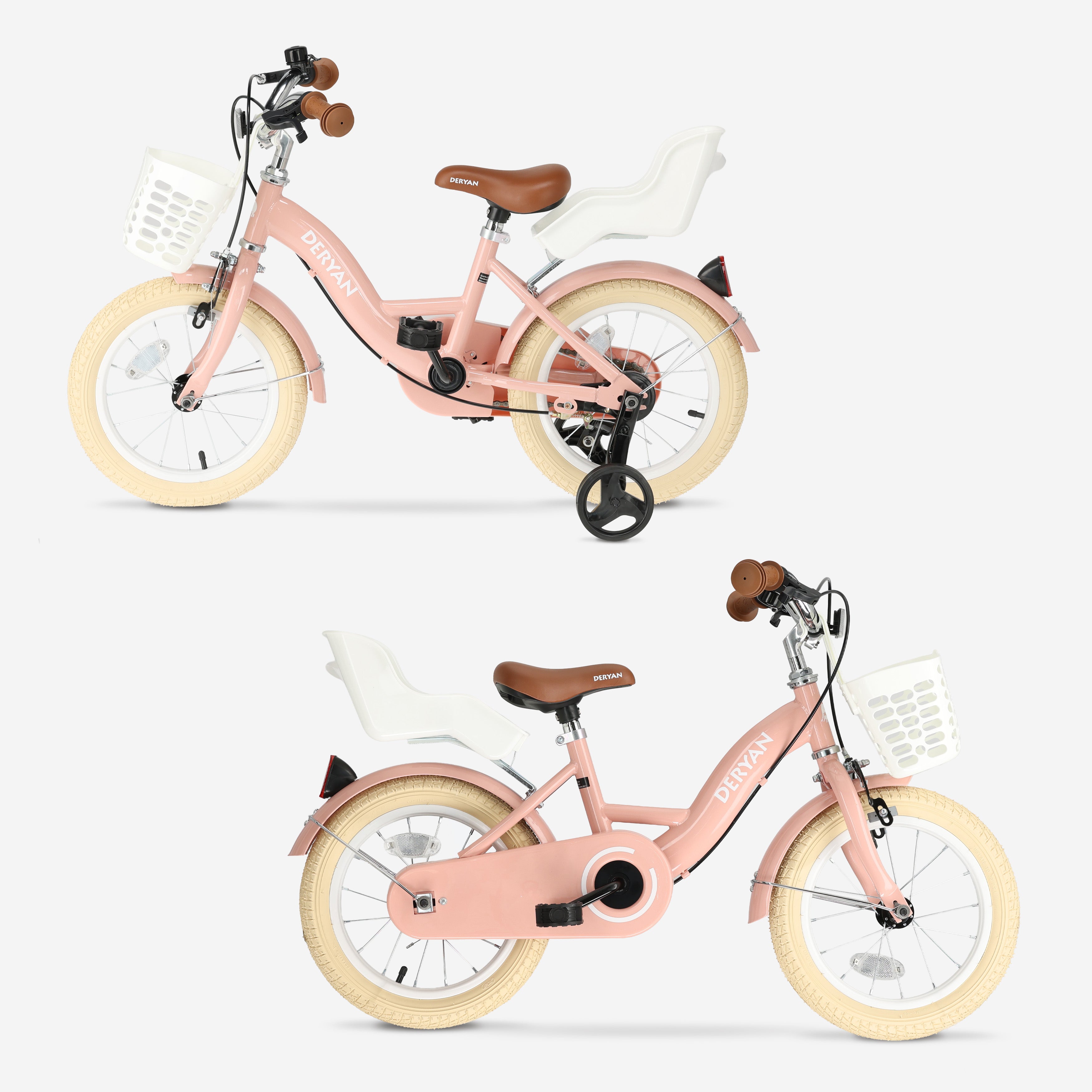 Zoey kinderfiets met mandje 14 inch - Roze