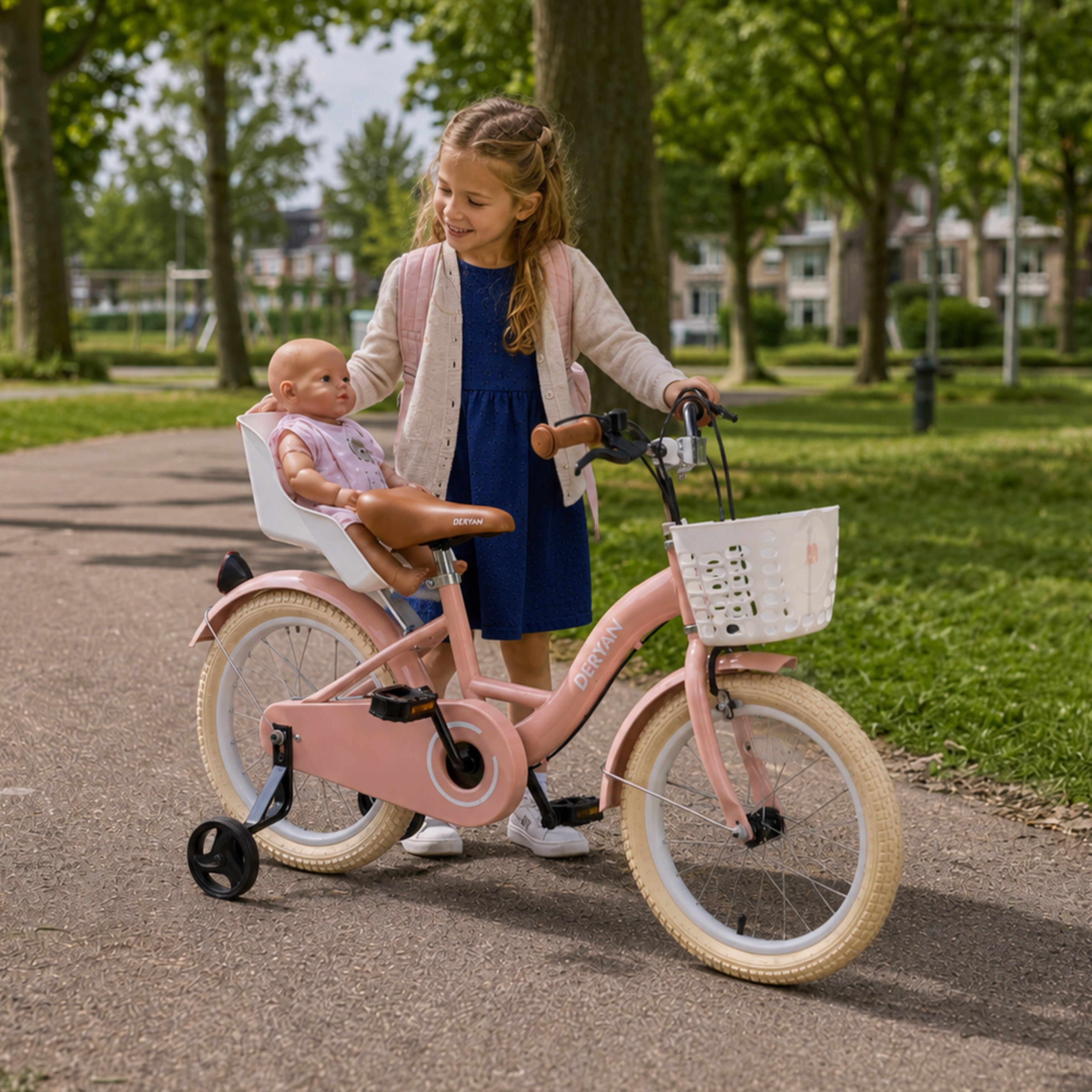 Zoey kinderfiets met mandje 16 inch - Roze