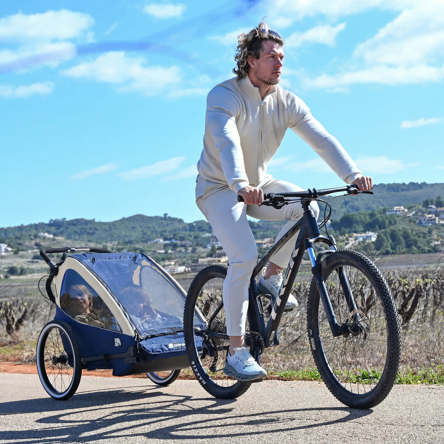 Luxe Fietskar V2 - Wandelwagen - Hardloopkinderwagen Cream