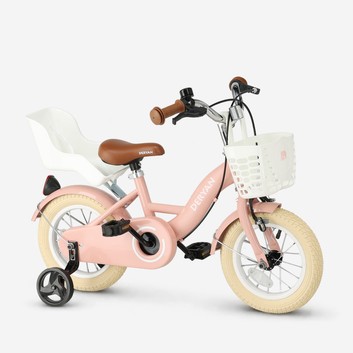 Zoey Meisjesfiets kinderfiets 12 inch met mandje - Roze