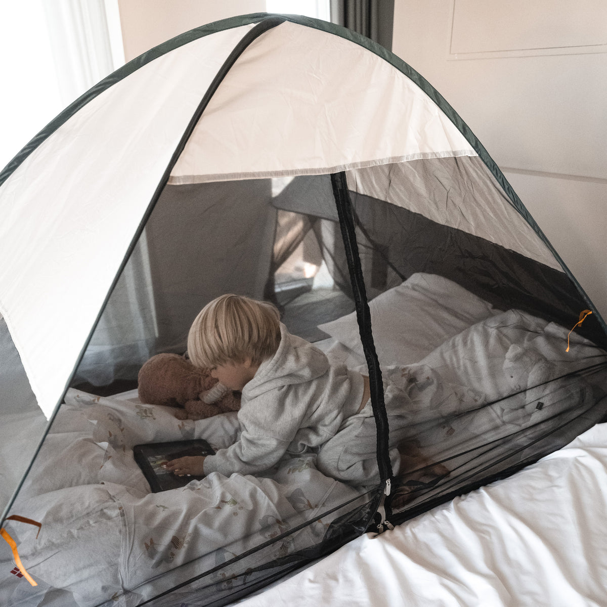 Bedtelt pop-up Creme 200x90