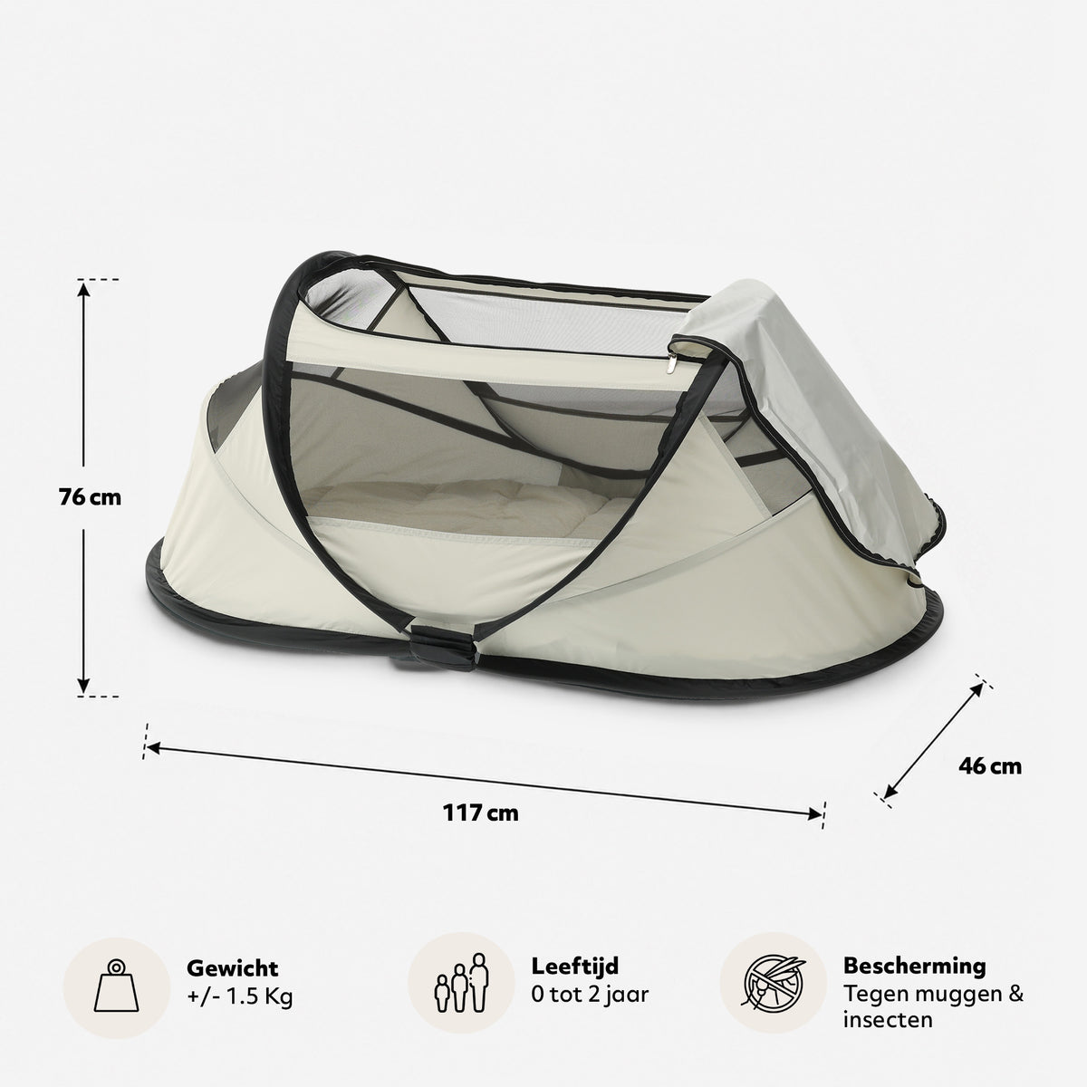 BabyBox baby tentje Campingbedje + katoenen dekje - Ivory
