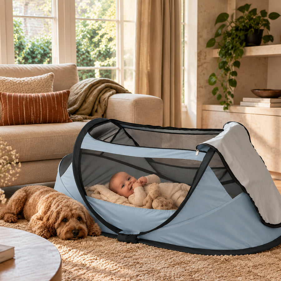 BabyBox baby tentje Campingbedje + katoenen dekje - Sky Blue