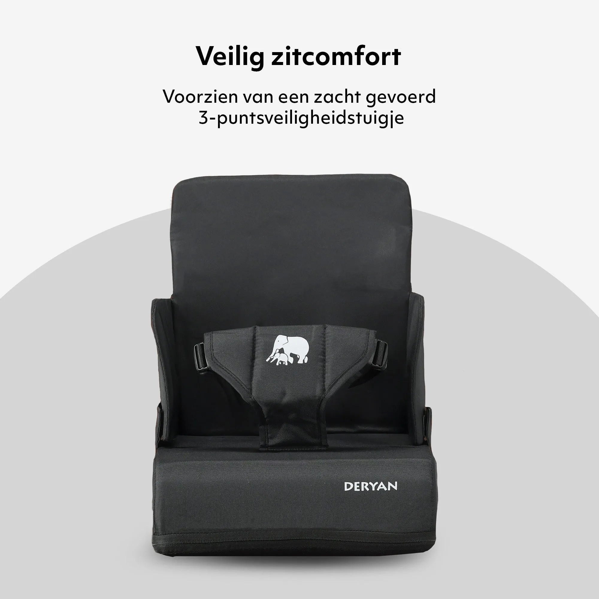 Travel Booster Stoelverhoger - Inclusief bevestigingsriem Black
