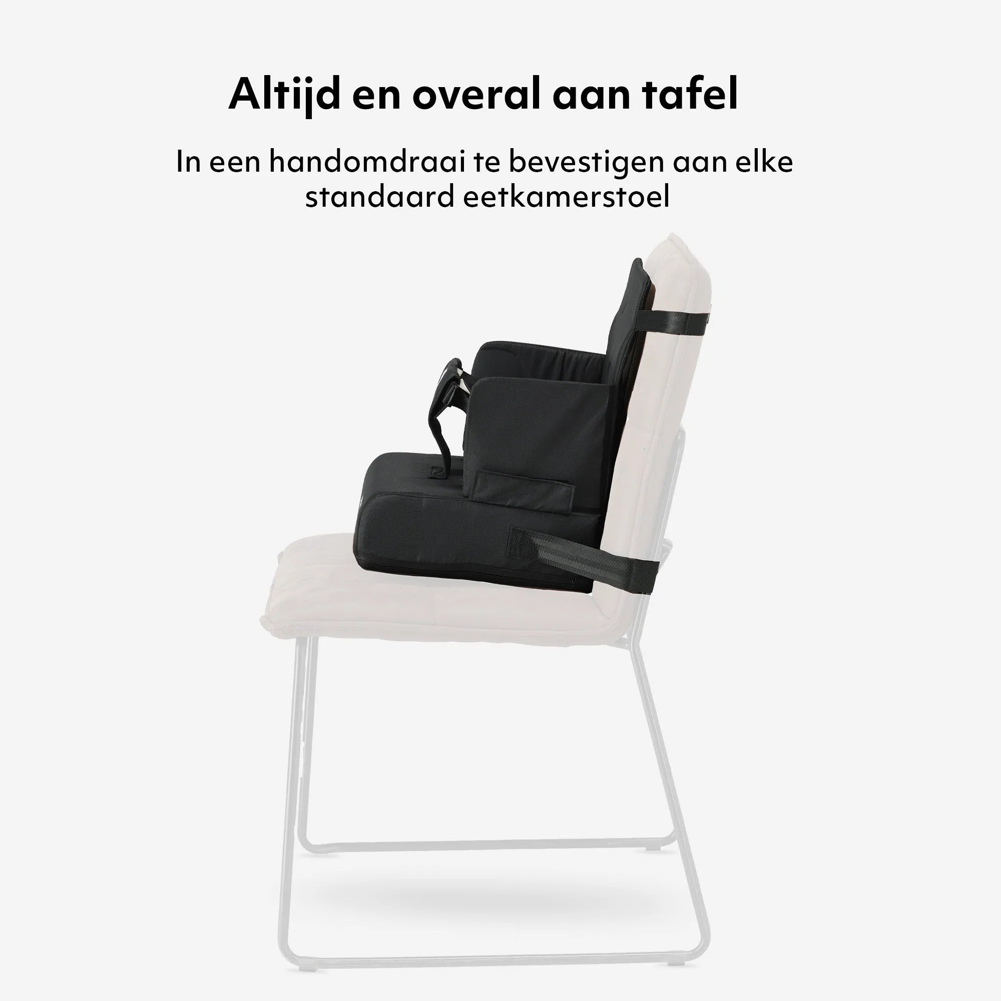 Travel Booster Stoelverhoger - Inclusief bevestigingsriem Black