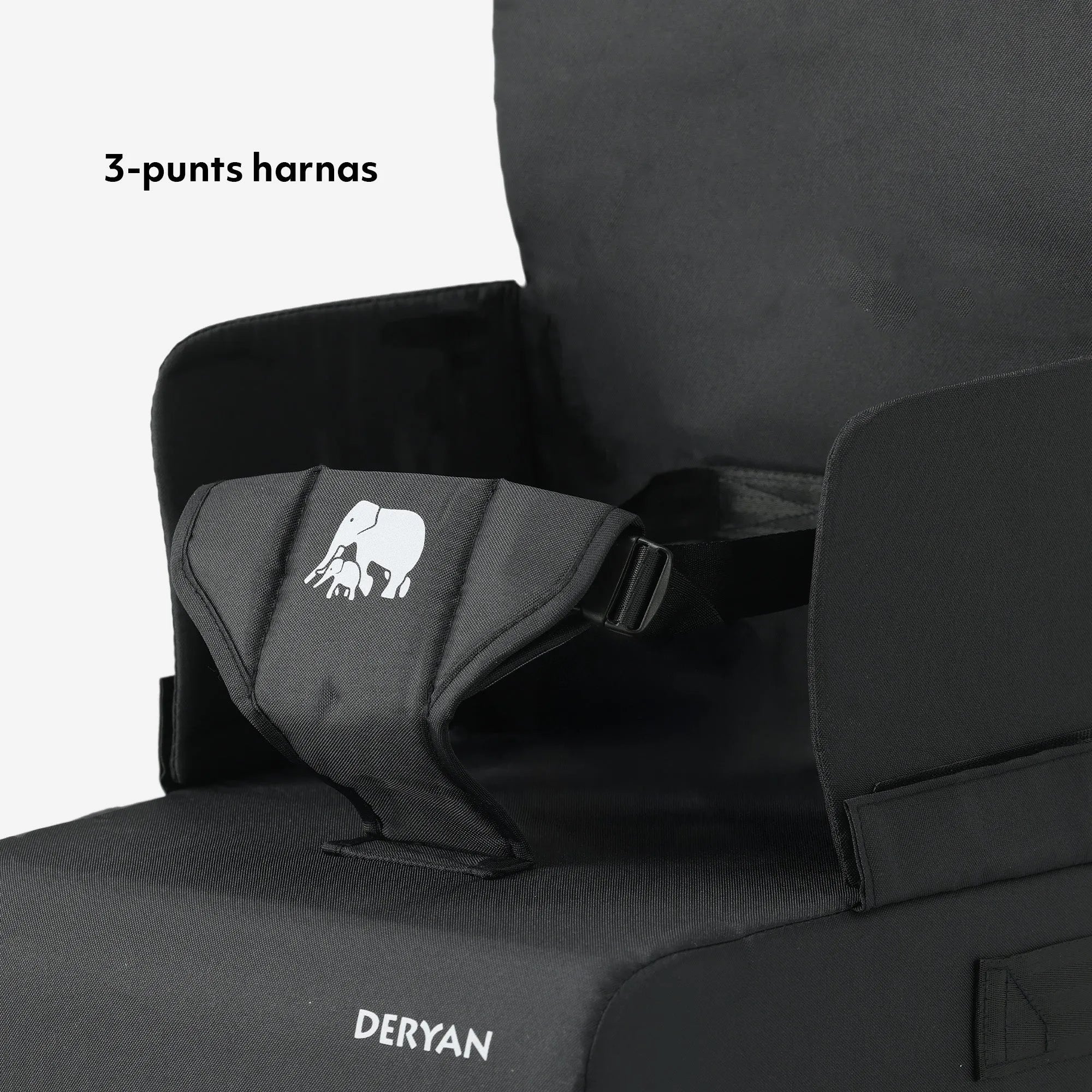 Travel Booster Stoelverhoger - Inclusief bevestigingsriem Black