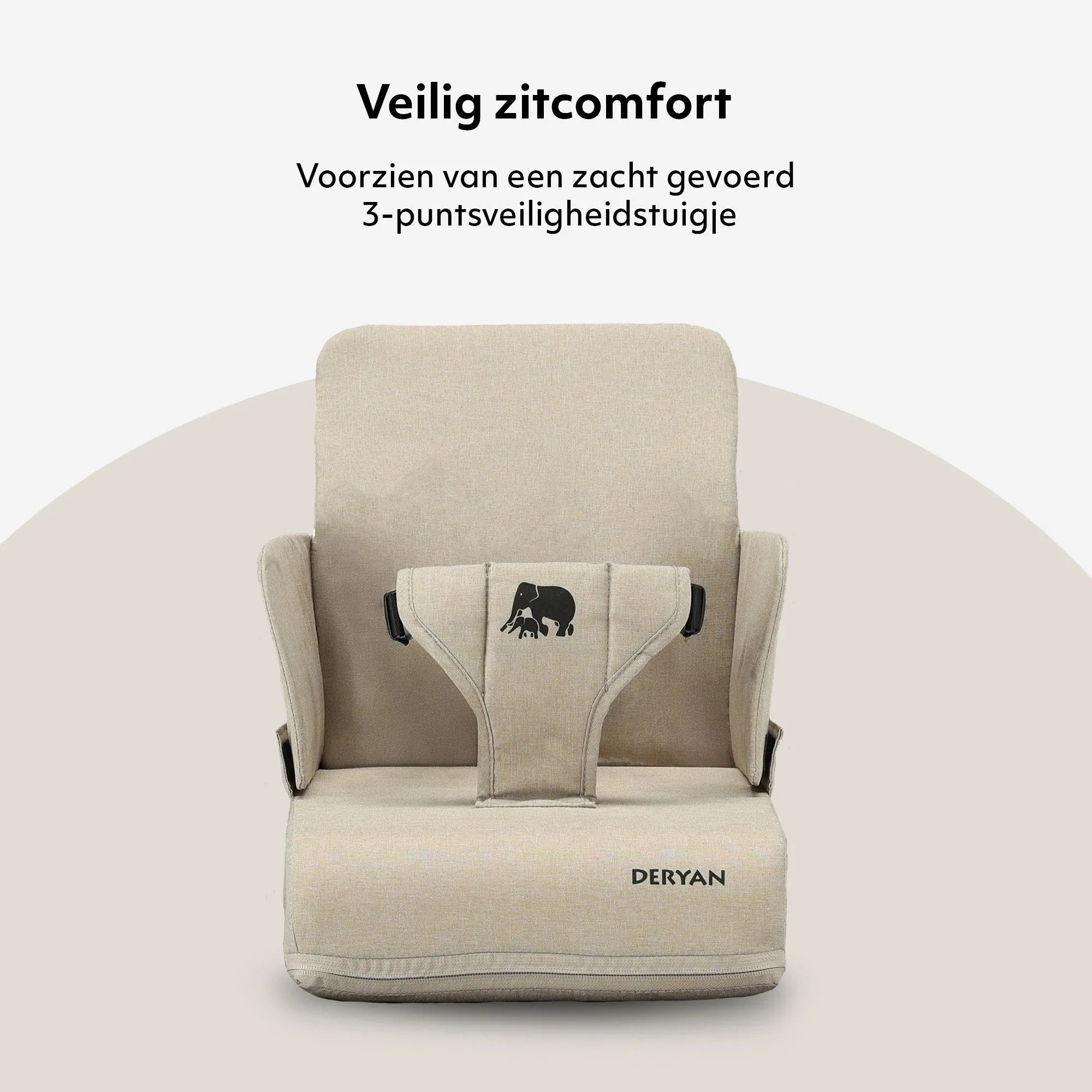 Travel Booster Stoelverhoger - Inclusief bevestigingsriem Nougat