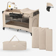 Believer Luxe campingbed Nougat inclusief bodemverhoger compact opvouwbaar reisbedje