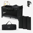 Believer Luxe campingbed Zwart inclusief bodemverhoger compact opvouwbaar reisbedje