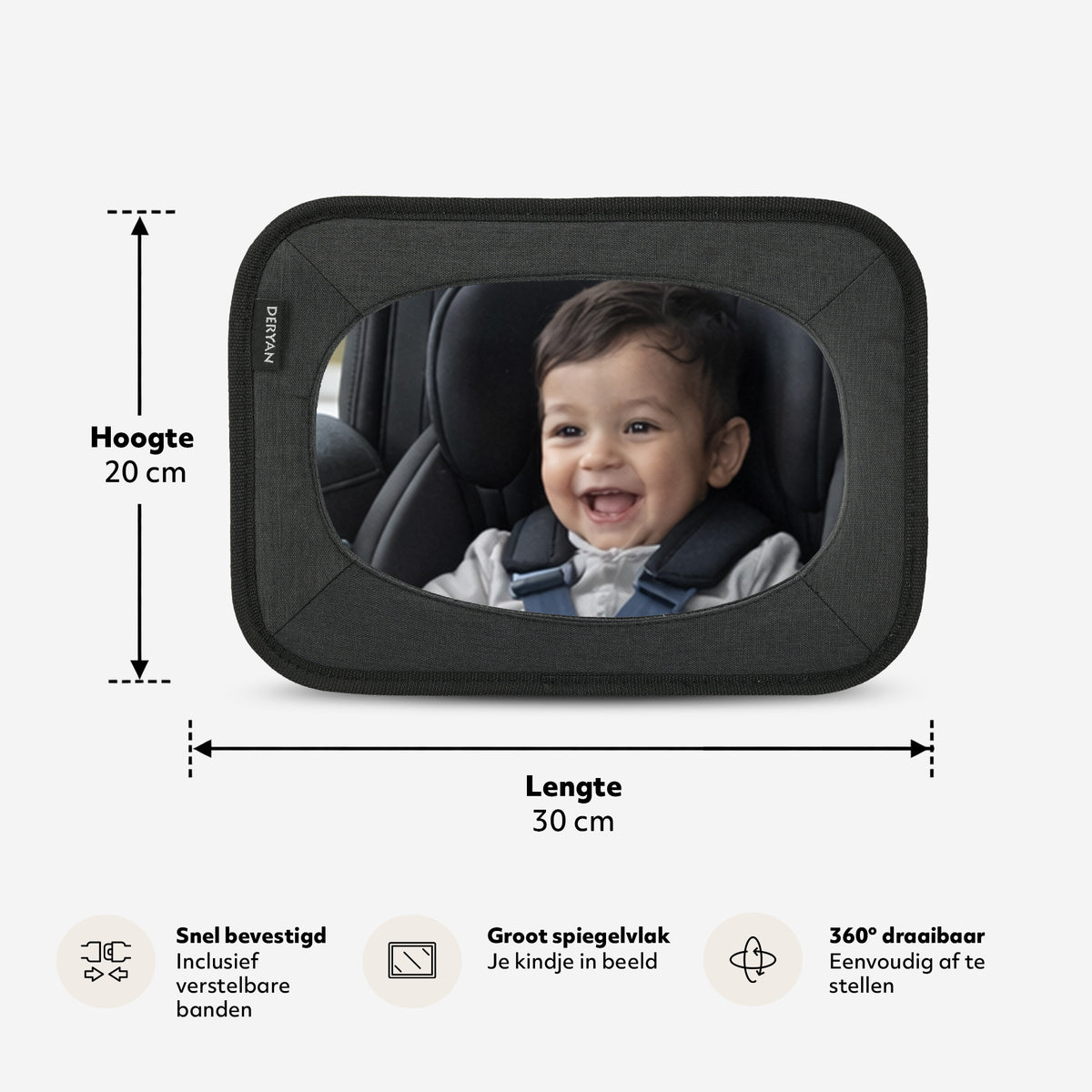Baby Autospiegel Zwart