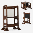 Luxe Houten Leertoren 4-in-1 met Tekenbord en Speeltafel - Warm Brown