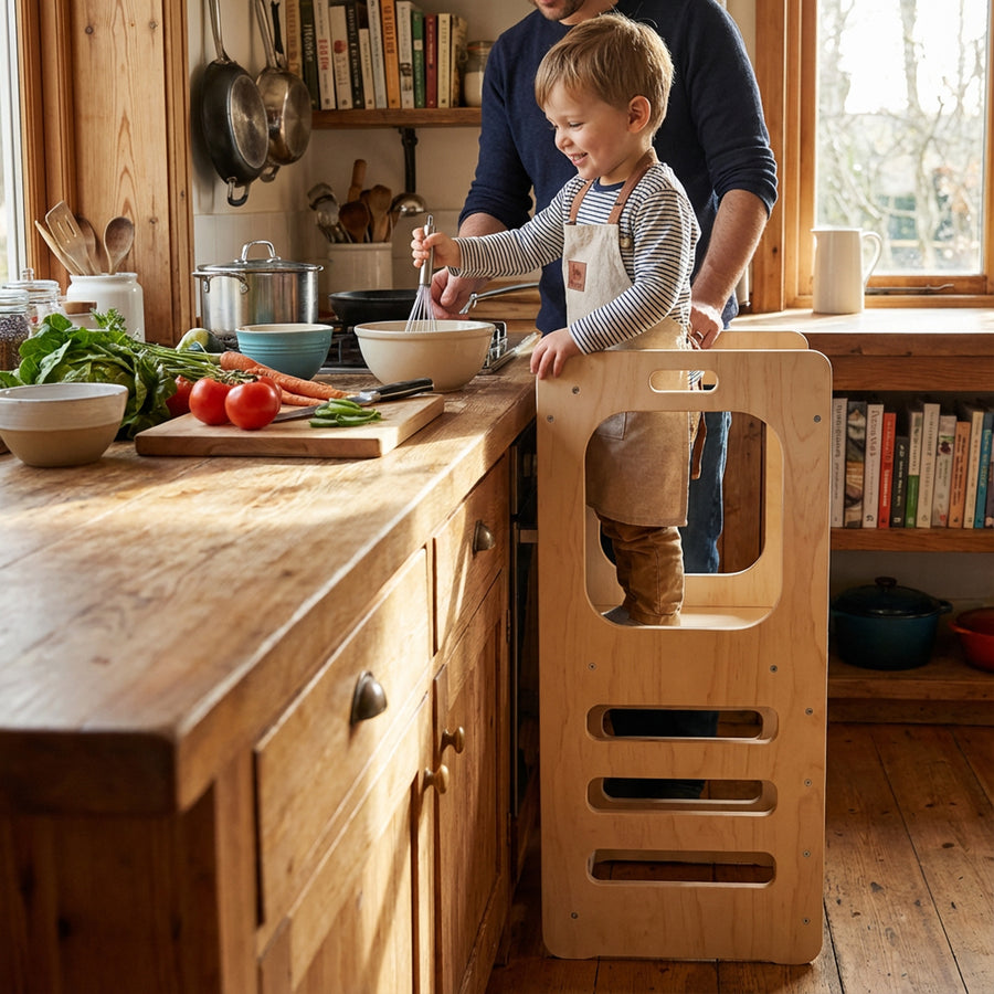 Luxe 4-in-1 Leertoren - Klimtoren met Glijbaan en Krijtbord