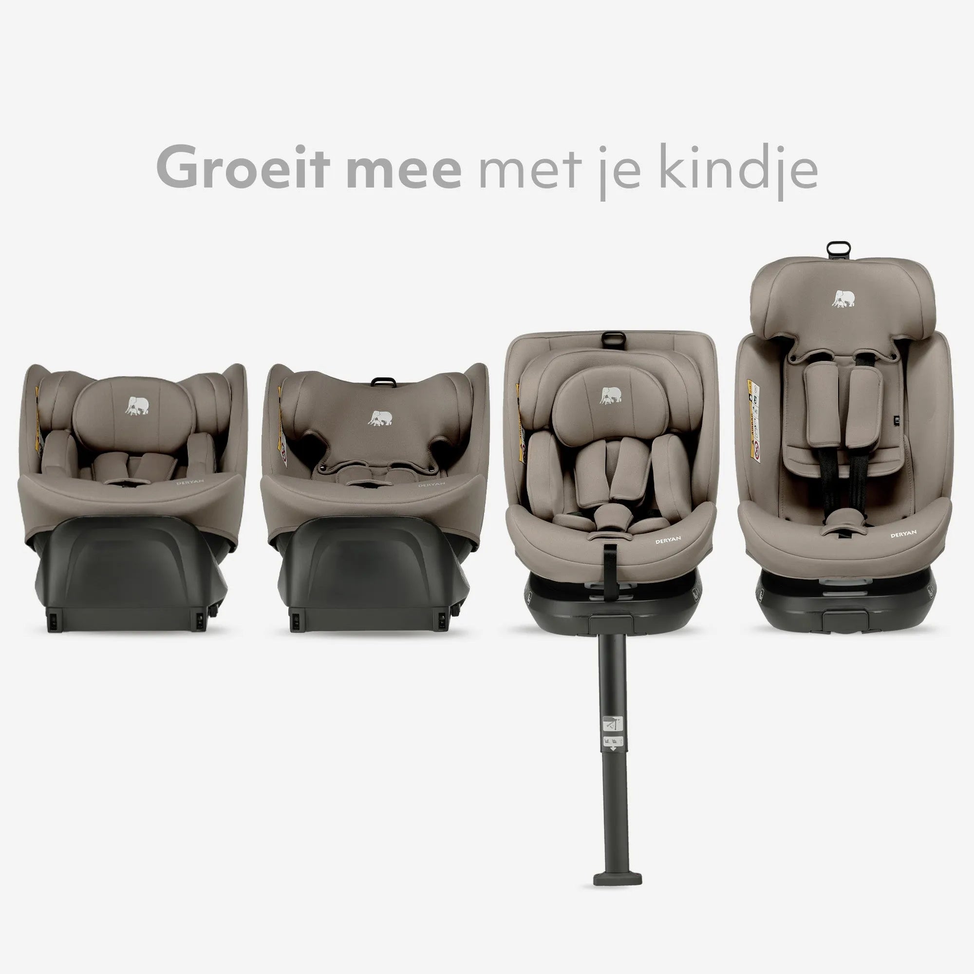 Carly Luxe i-Size Autostoel - 0-36kg - Isofix + steunpoot - 360 draaibaar - Truffle Nougat