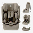 DERYAN Carter Basic i-Size autostoel 76-150 cm in Truffle Nougat met diepe zitting en meegroeiend ontwerp