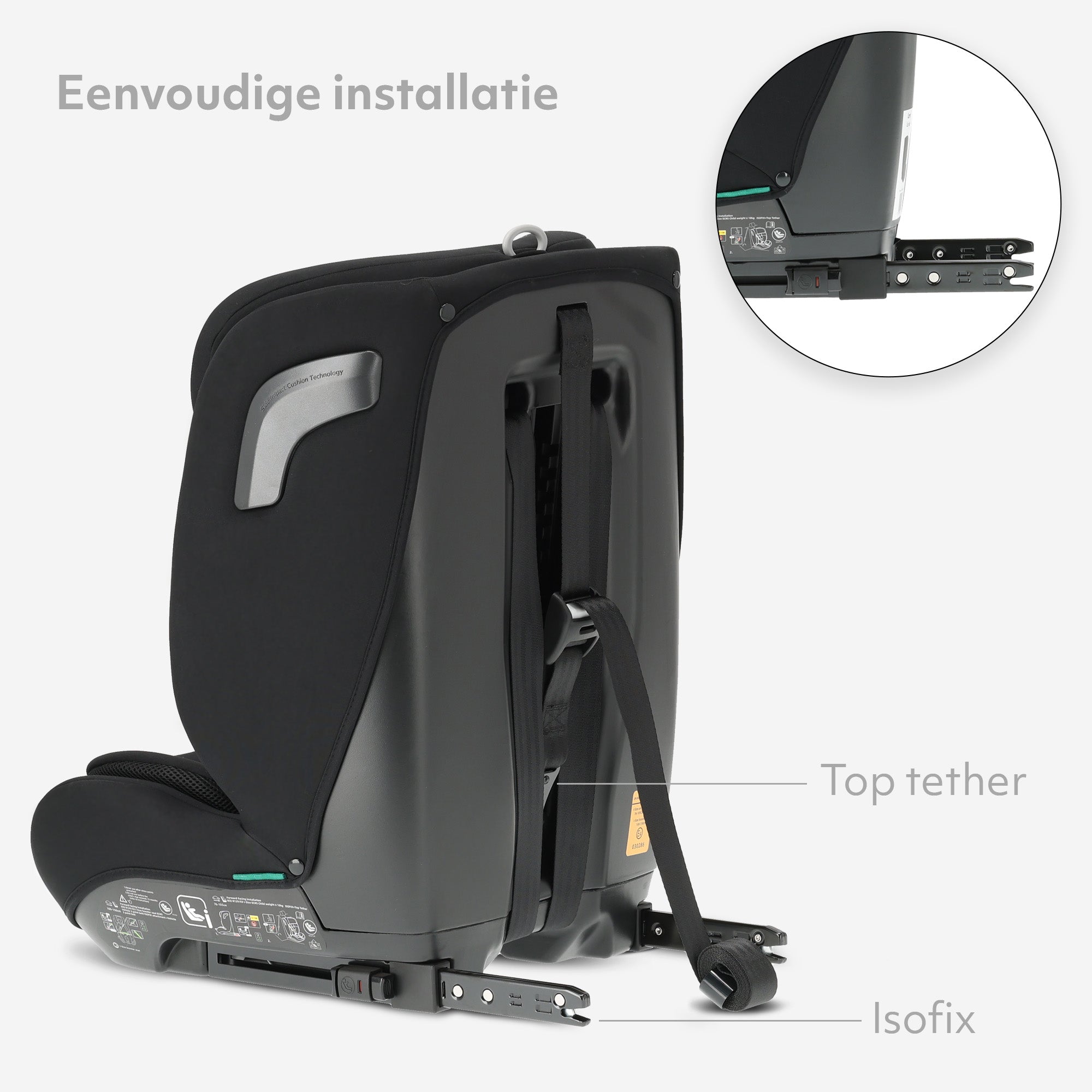 Carter Luxe i-Size/isofix Autostoel 76-150 cm - 9-36 kg - Diepe zitting - Afstelbare hoofdsteun - Veiligheidssystemen - Eenvoudig te reinigen - Groep 1/2/3
