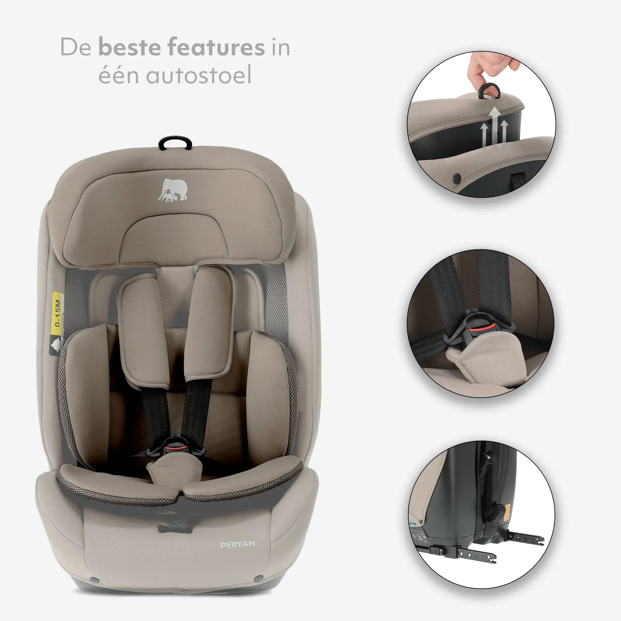 Carter Luxe i-Size/isofix Autostoel 76-150 cm - 9-36 kg - Truffle Nougat