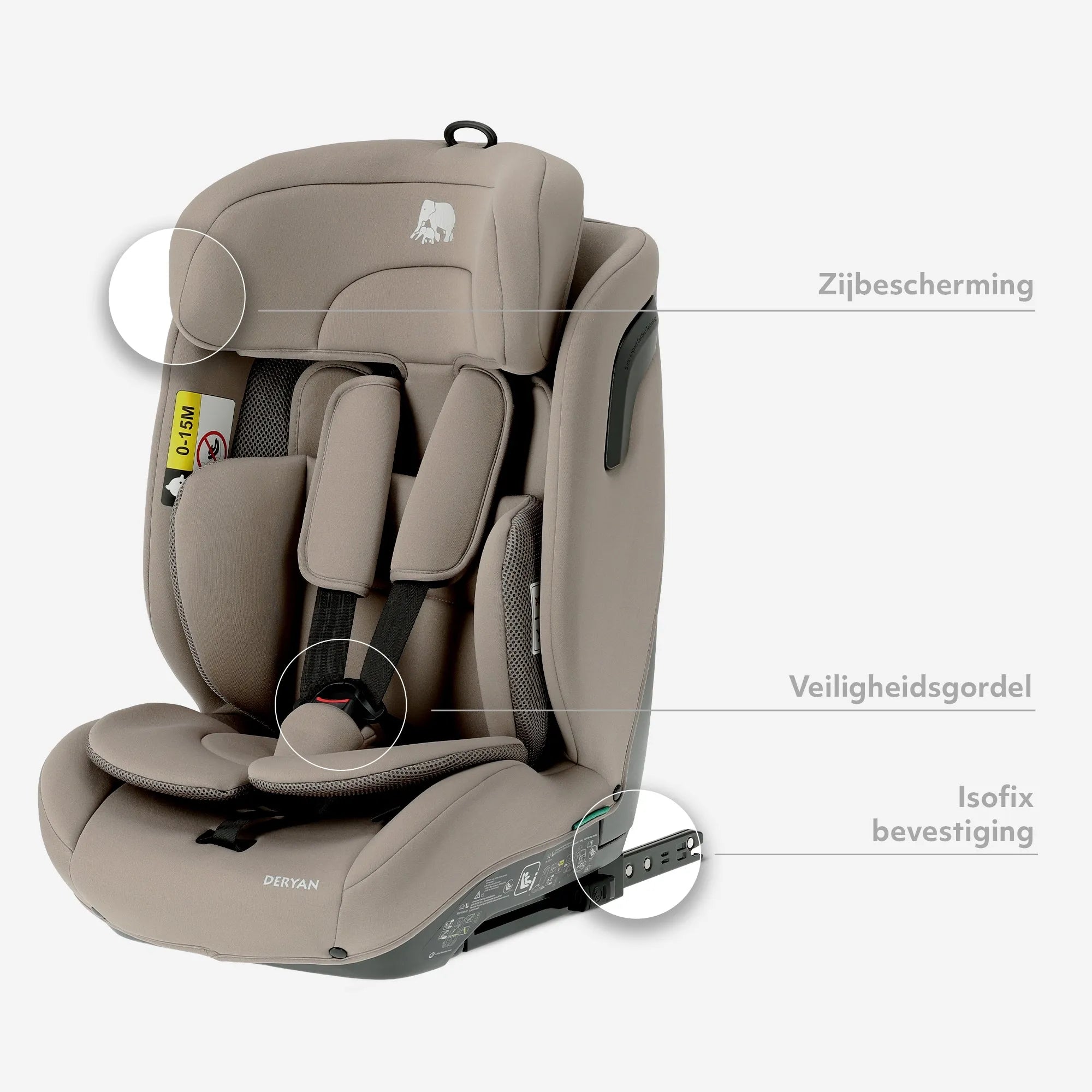 Carter Luxe i-Size/isofix Autostoel 76-150 cm - 9-36 kg - Truffle Nougat
