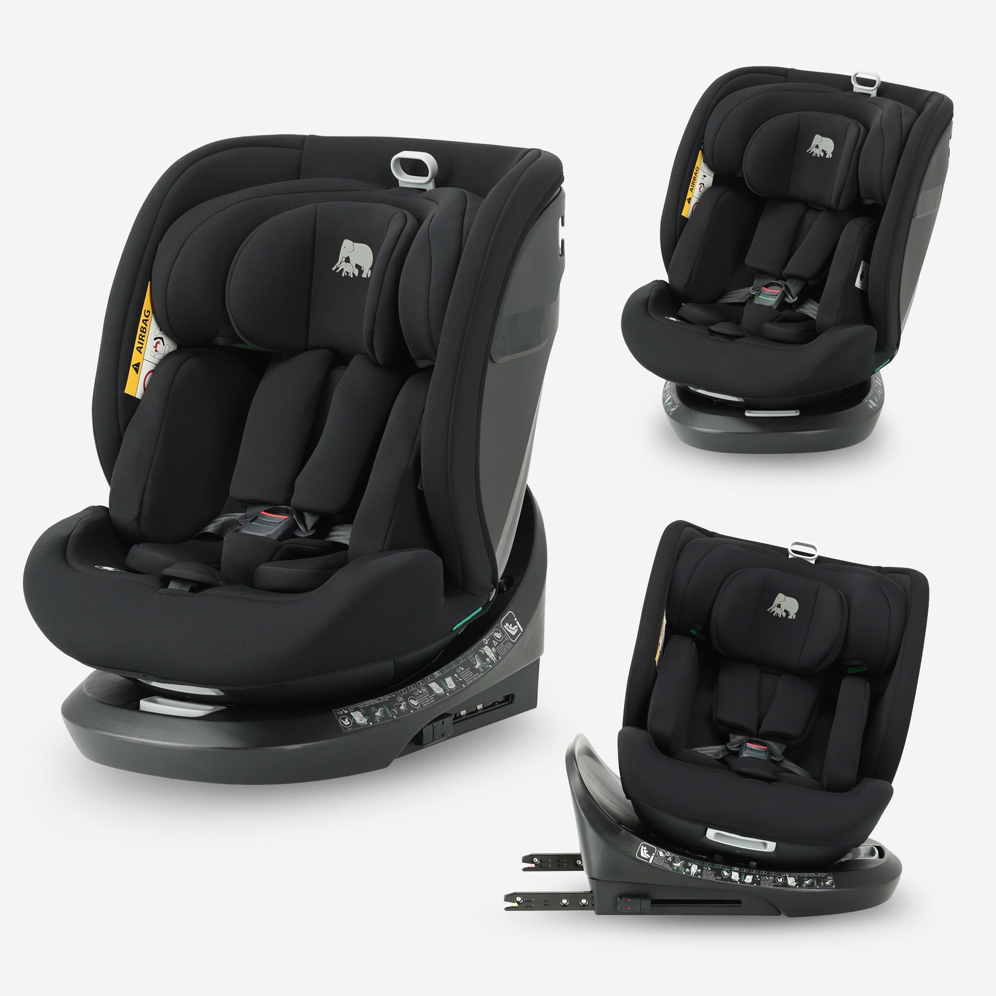 Cassie Luxe I-Size autostoel zwart met Isofix 360° draaibaar en 5-stand verstelbare rugleuning
