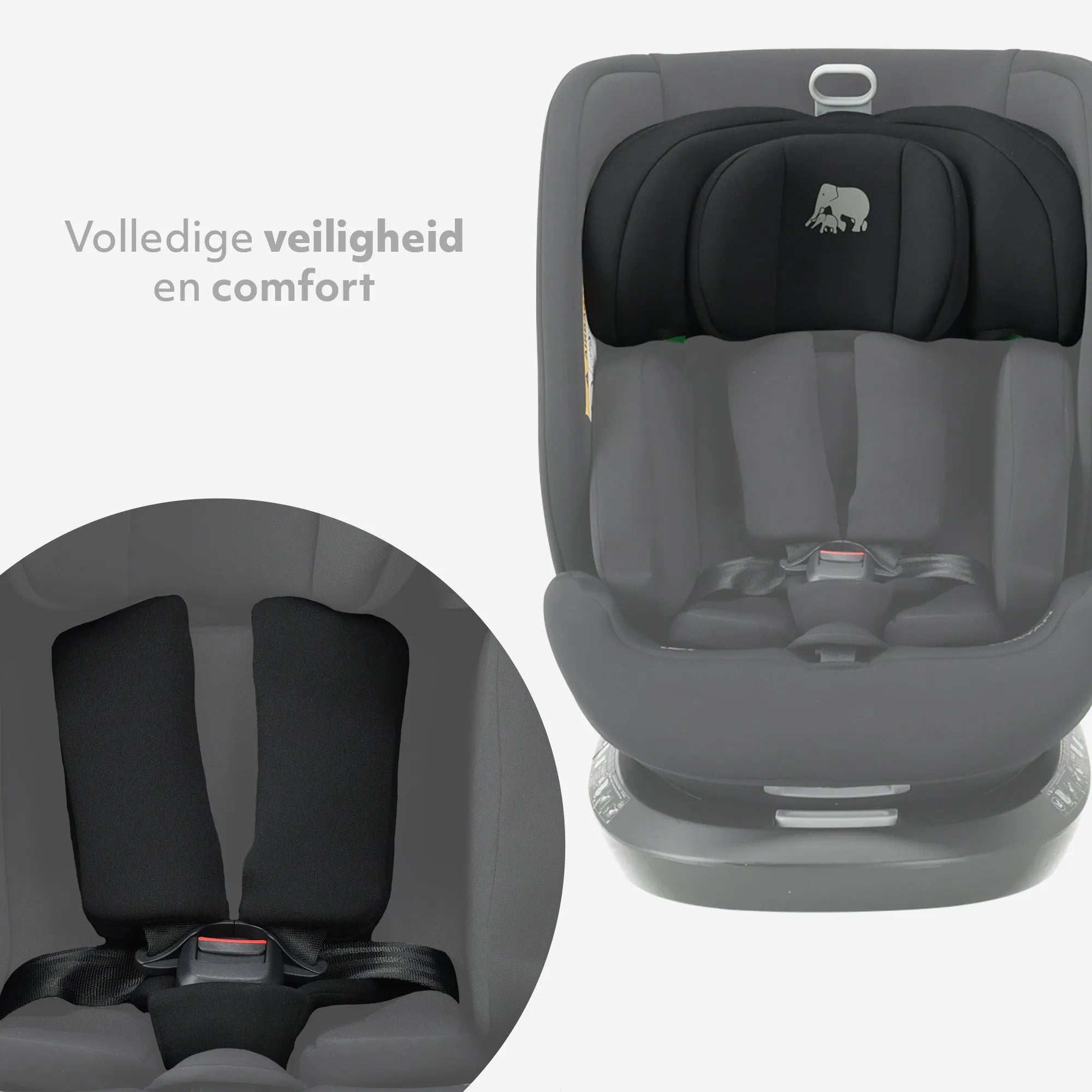 Cassie Luxe I-size Autostoel - Groep 0-1-2-3 - Isofix - Draaibaar 360° - Zwart