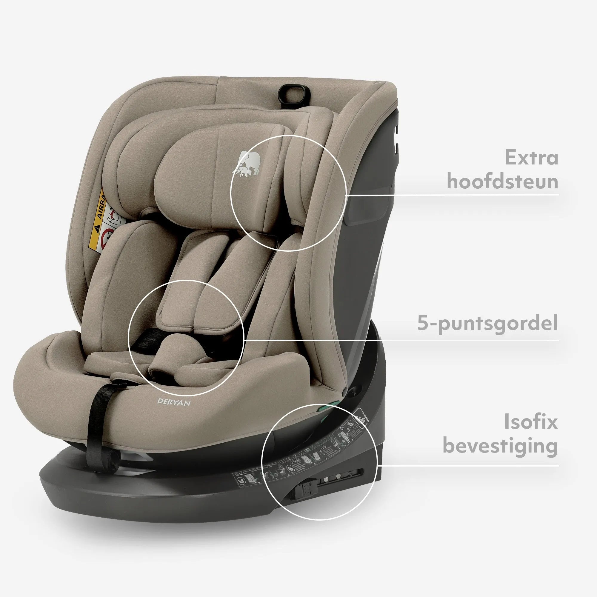 Cassie Luxe i-Size/isofix 360° Autostoel 40-150 cm - 0-36 kg - Truffle Nougat