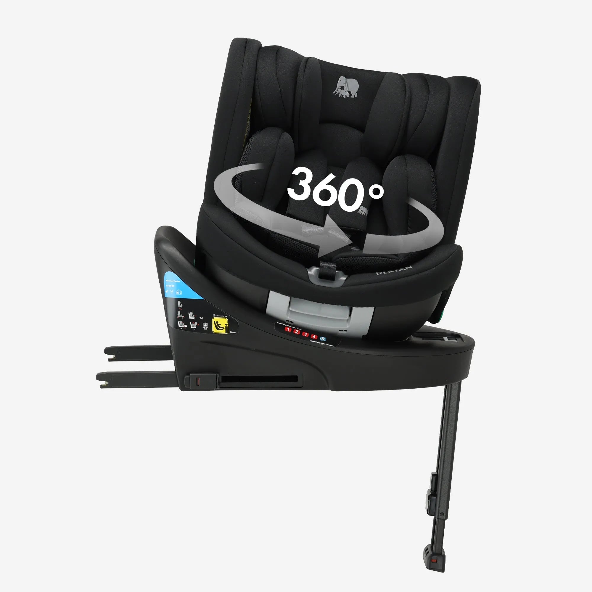 Chase Luxe i-Size Autostoel - 0-36kg - Isofix steunpoot - 360 draaibaar - Zwart