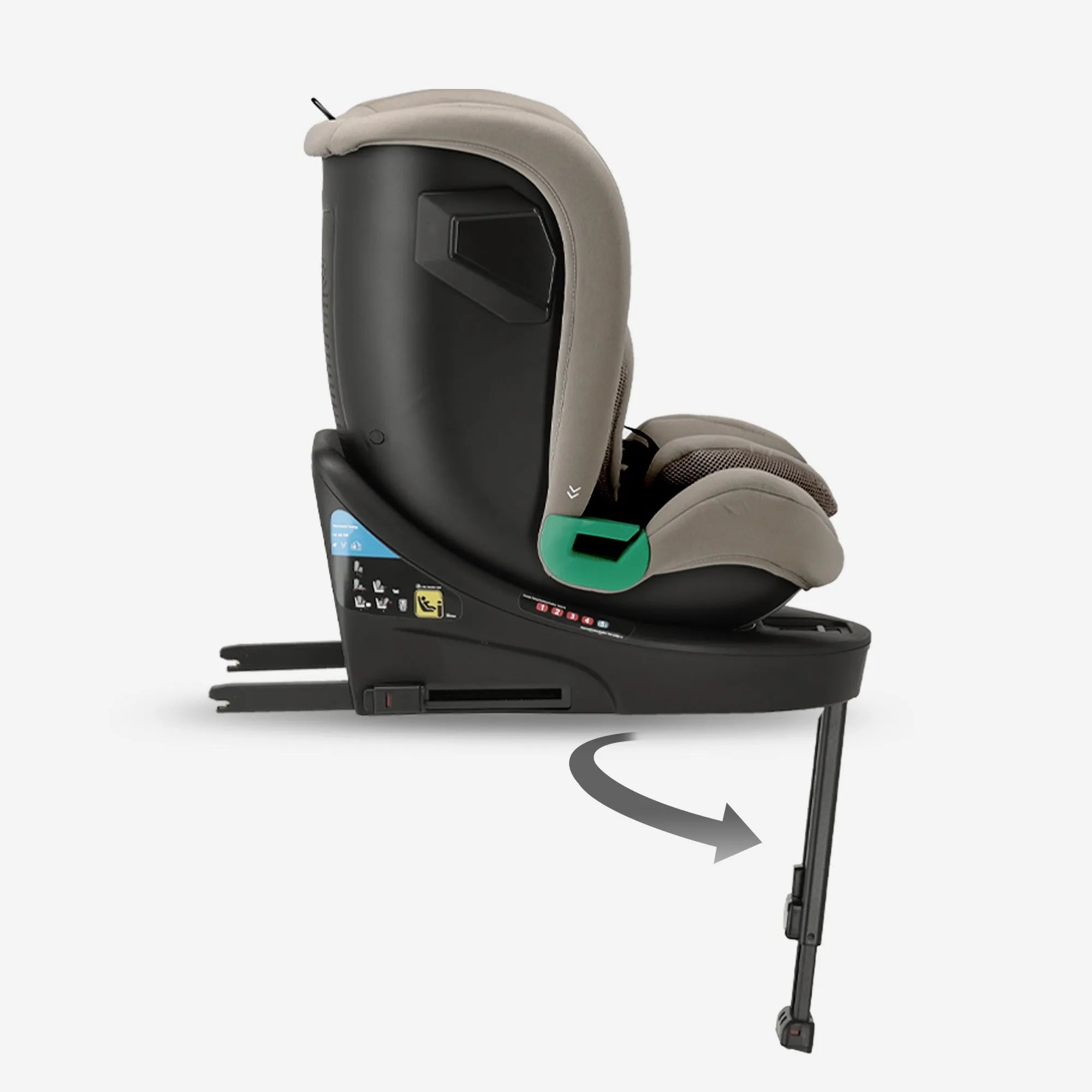 Chase Luxe i-Size/isofix 360° Steunpoot Autostoel 40-150 cm - 0-36 kg - Truffle Nougat