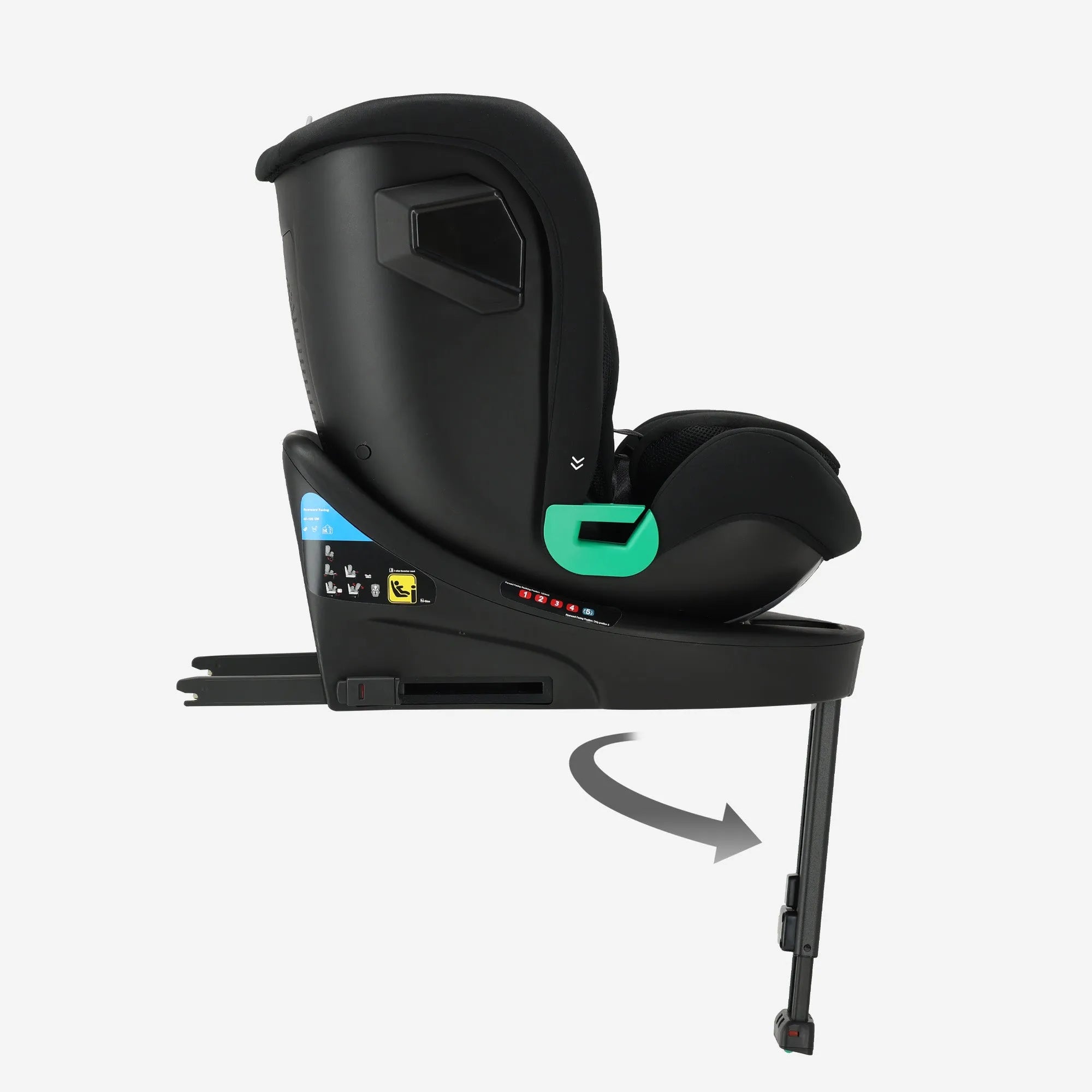 Chase Luxe i-Size Autostoel - 0-36kg - Isofix steunpoot - 360 draaibaar - Zwart