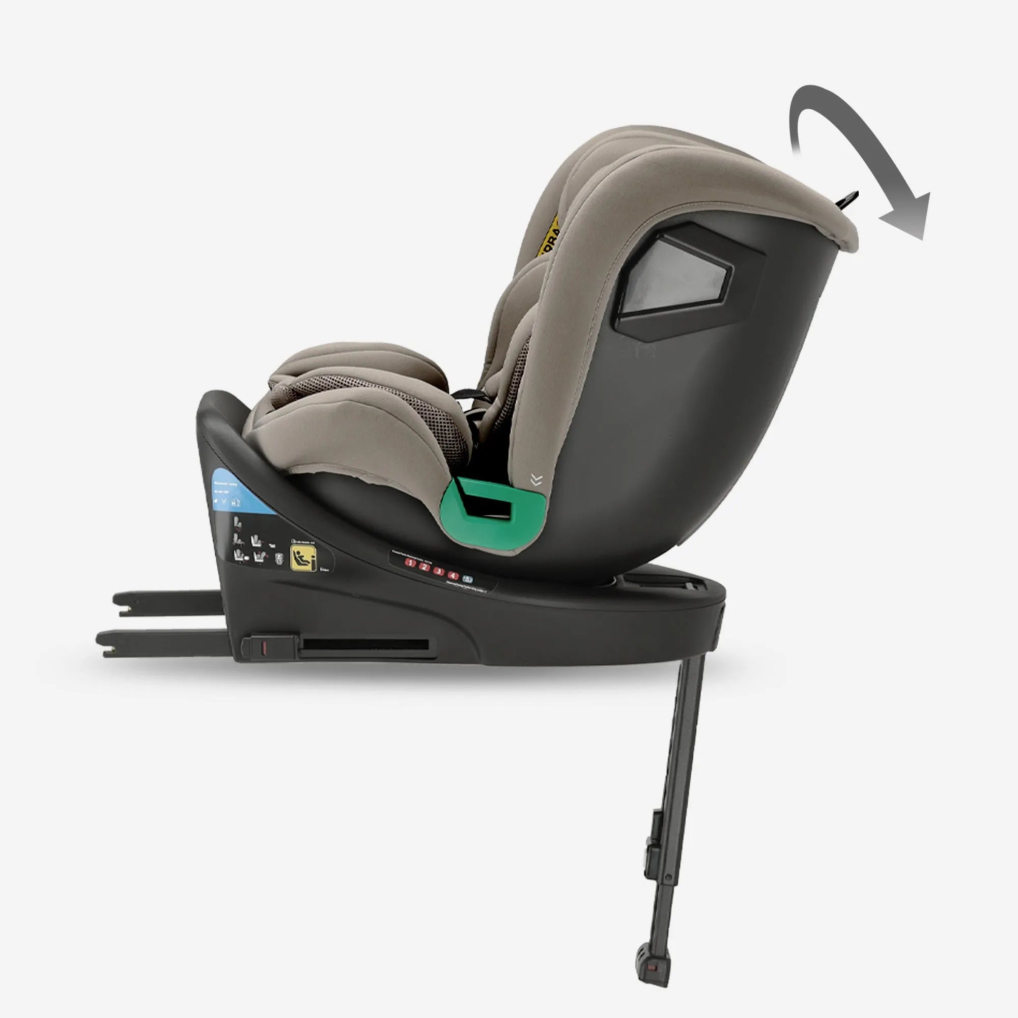 Chase Luxe i-Size/isofix 360° Steunpoot Autostoel 40-150 cm - 0-36 kg - Truffle Nougat