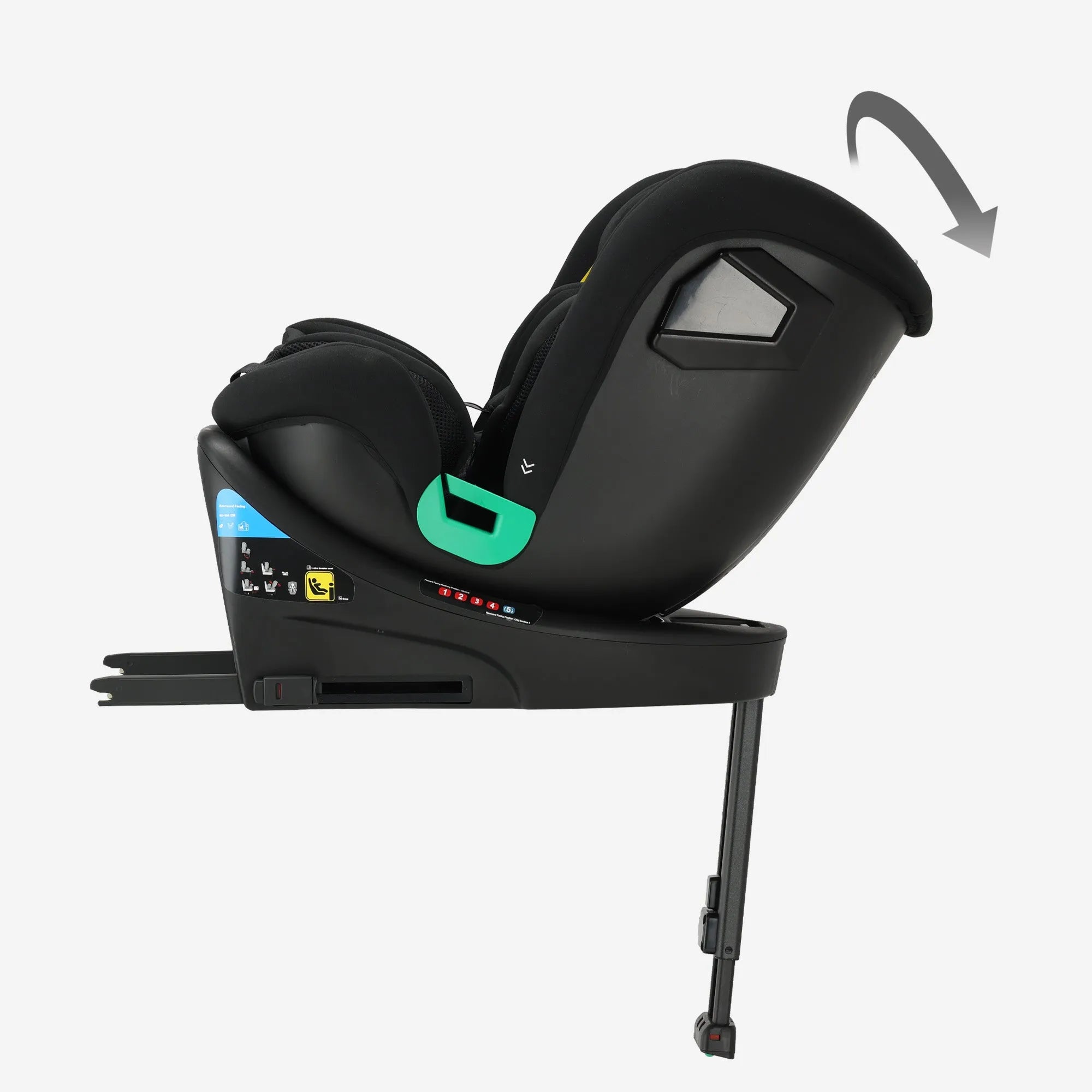 Chase Luxe i-Size Autostoel - 0-36kg - Isofix steunpoot - 360 draaibaar - Zwart