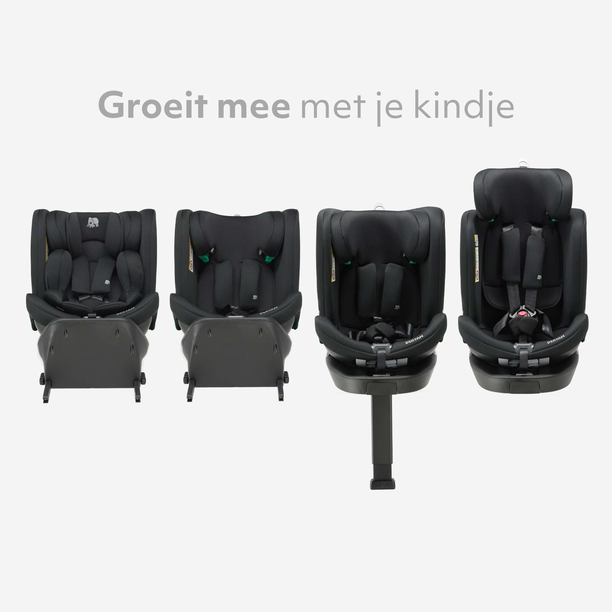 Chase Luxe i-Size Autostoel - 0-36kg - Isofix steunpoot - 360 draaibaar - Zwart