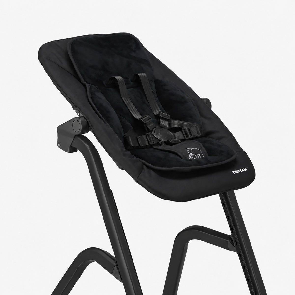 Curve Kinderstoel Set met Wipstoel en Inlegkussen - Zwart