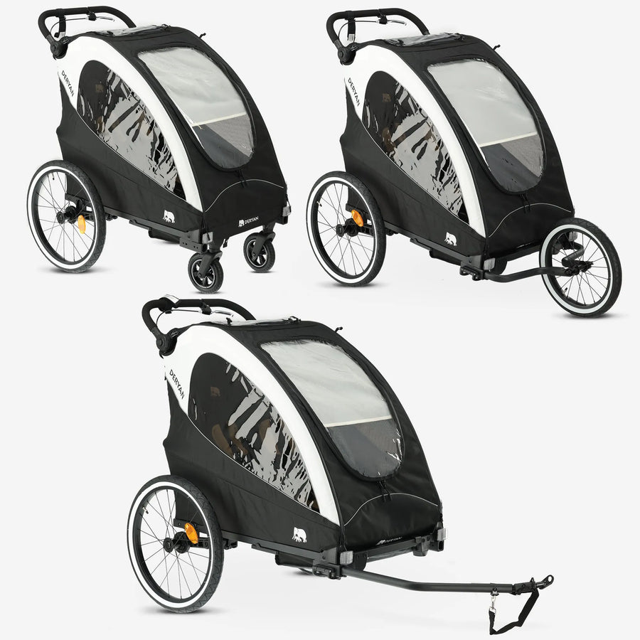 Luxe Fietskar 3-in-1 Wandelwagen en Jogger - Zwart/Cream
