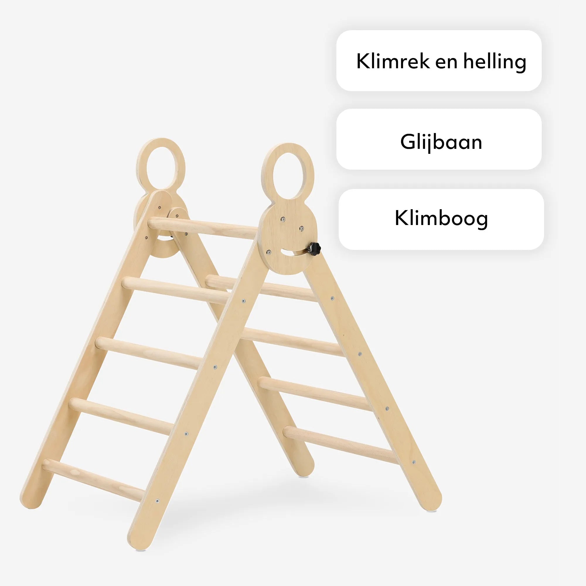 Het DERYAN Luxe houten klimrek is bedoeld voor gebruik binnenshuis door jonge kinderen tijdens spel en beweging. Het klimrek is gemaakt van hout en heeft meerdere speelelementen die klimmen en bewegen mogelijk maken. Het model is geschikt voor plaatsing in huis.